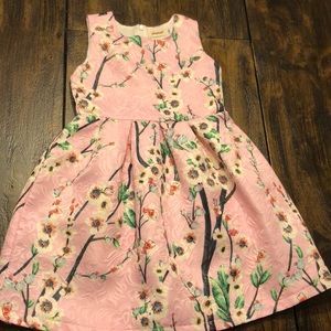 Beautiful Pink Floral Patterned Fabric Dress - 6